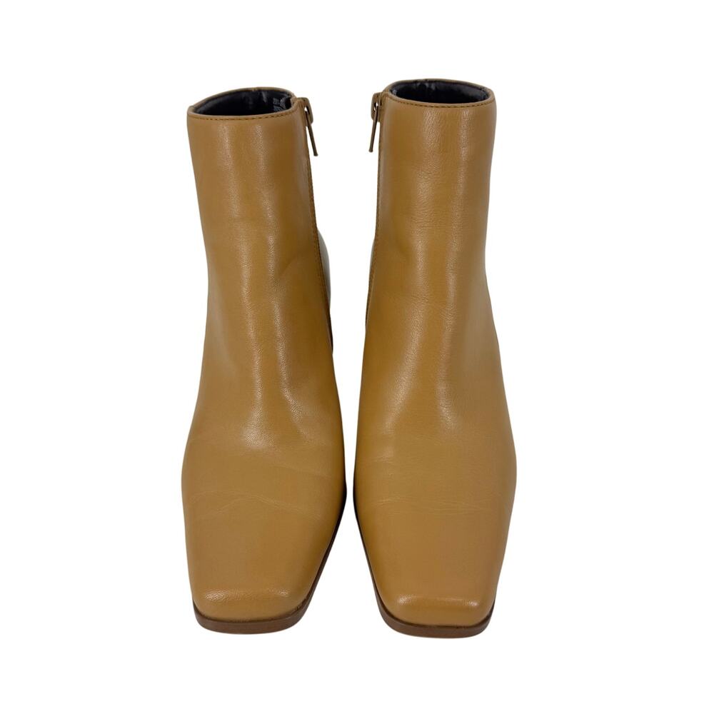 White Mountain Tan Leather Square Toe Heeled Boots - image 2